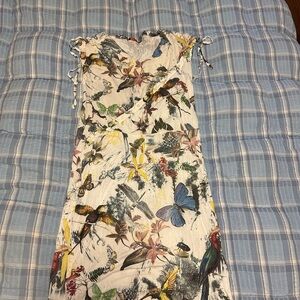 Floral and Bird Print Dress